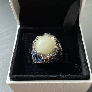 Floral Moonstone Ring